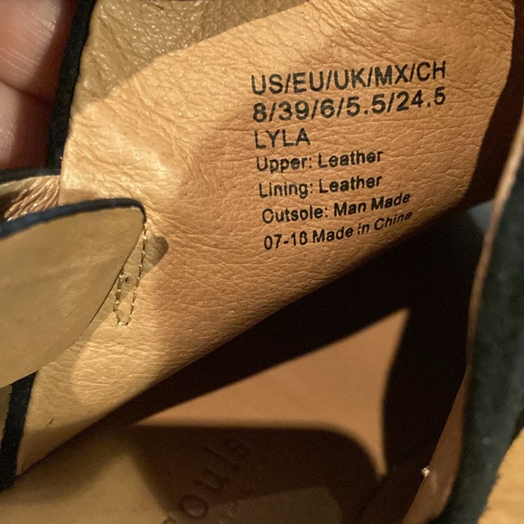 Gentle Souls by Kenneth Cole Lyla Suede Peep-Toe Black Wedge Sandals Size: 8M - Picture 5 of 8